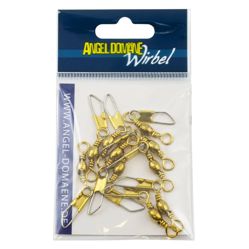 Angel Domäne Tönnchenwirbel mit Karabiner Gr. 6 Gr.6 - TK13kg - 10Stück - messing