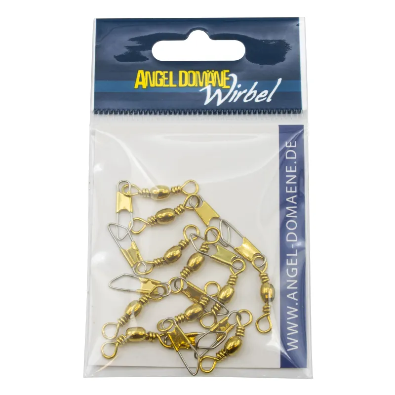 Angel Domäne Tönnchenwirbel mit Karabiner Gr. 8 Gr.8 - TK11kg - 10Stück - messing