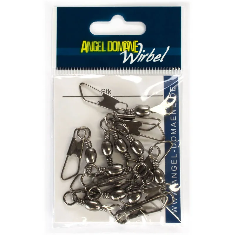 Angel Domäne Tönnchenwirbel mit Karabiner Gr.18 - TK5kg - 10Stück