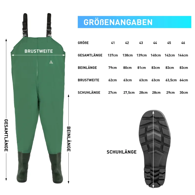 Angler Wathose PVC/Gummi Größe 42