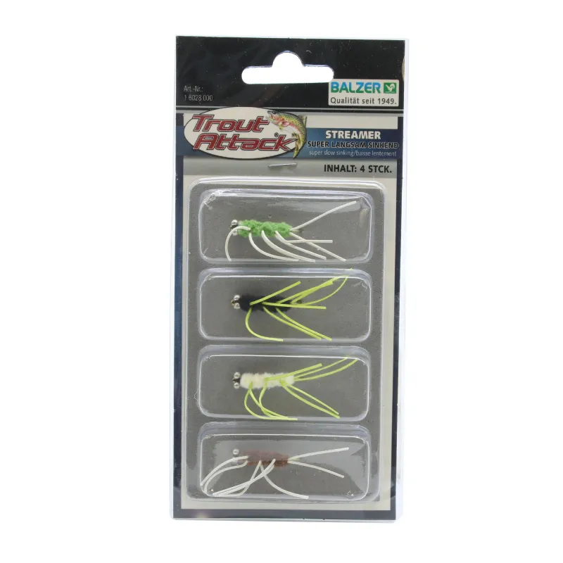 Balzer Balzer Trout Attack Streamer Super langsam sinkend 4 Stück