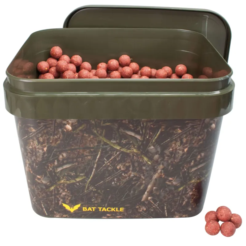 BAT-Tackle Sessionpack Böse Boilies im Realistric® Eimer 18mm Angry Strawberry + Dip + Pop Ups