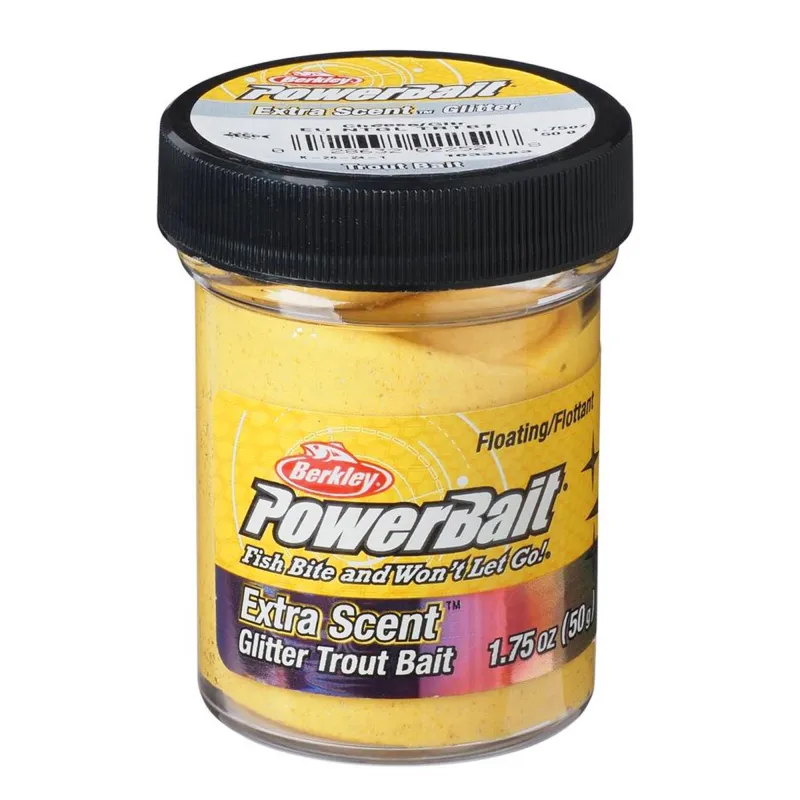 Berkley PowerBait® Natural Glitter Trout Dough Cheese Glitter - Cheese - 50g