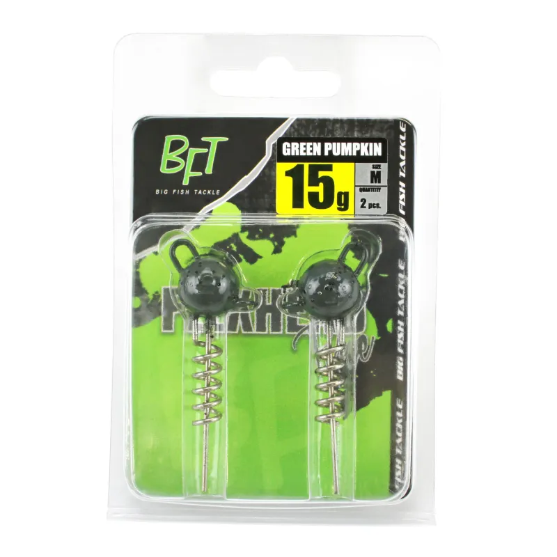 BFT Flexhead Pike Jighead 2er Pack green pumpkin 15g