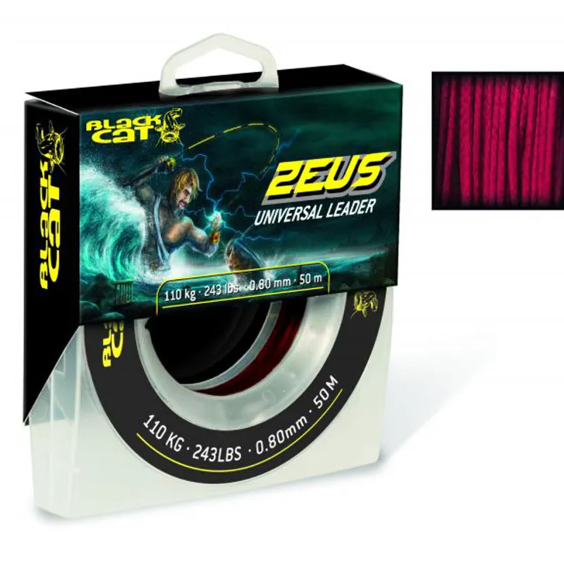 Black Cat Zeus Universal Leader 50m - 0,8mm - 110kg - rot
