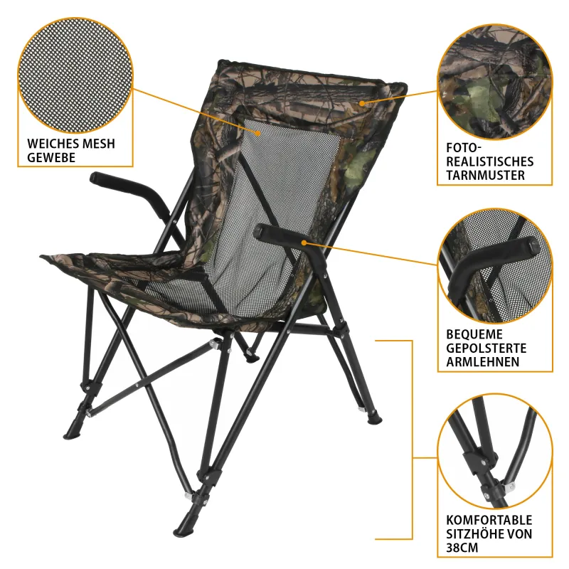 Camou Mesh High Back Klappstuhl 2 Sück