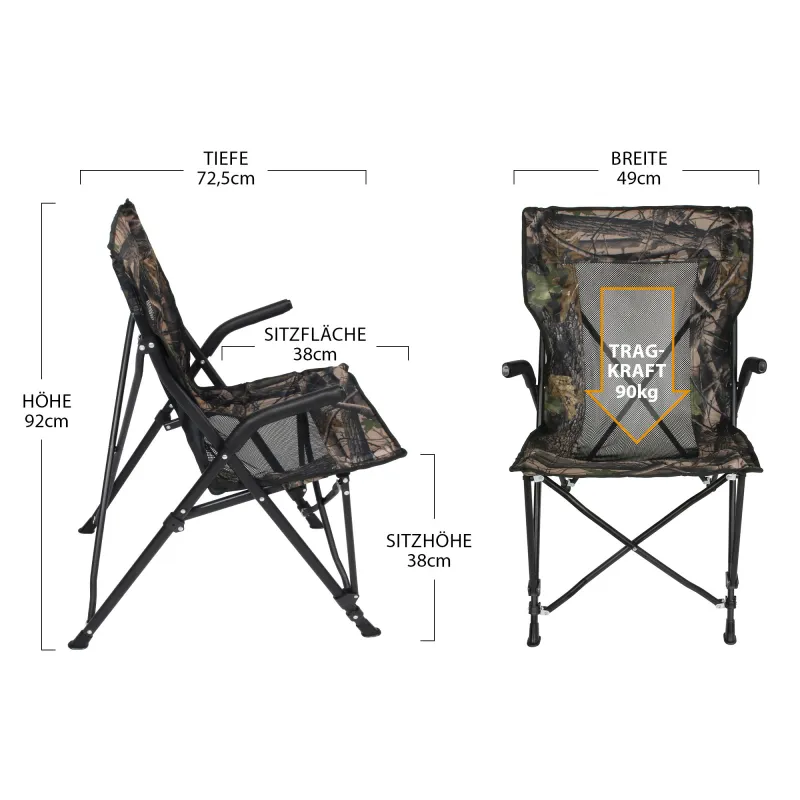 Camou Mesh High Back Klappstuhl 2 Sück