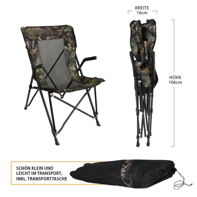Camou Mesh High Back Klappstuhl 2 Sück