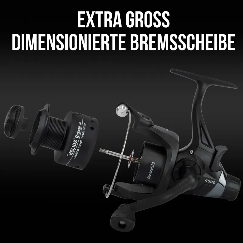 Carp Force Starter Pack 3 x Helius Runner III + 3 x Karpfenrute Black Phantow II + 3 x Bissanzeiger
