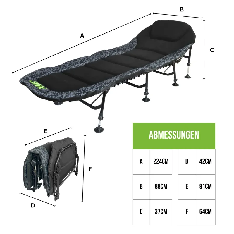 Catix D-Camou 8-Leg Bedchair grau - 12,5kg
