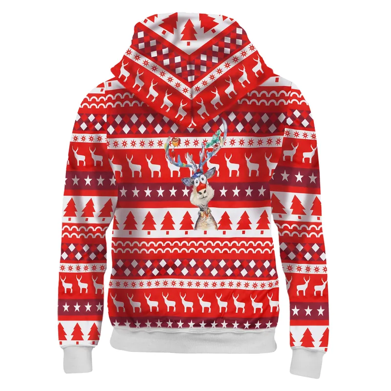 Christmas Hoodie Gr. 2XL - rot/weiß
