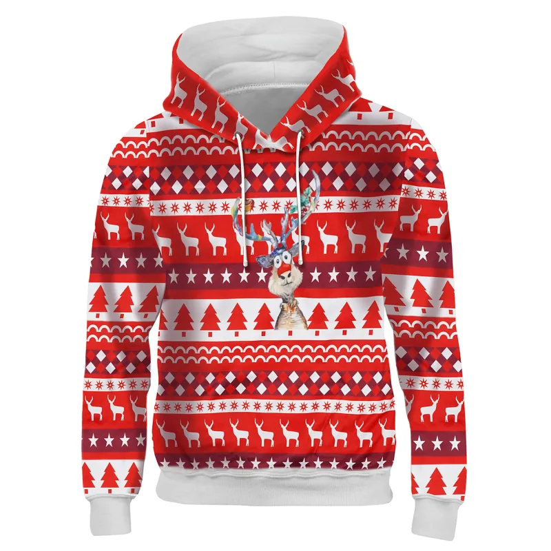 Christmas Hoodie Gr. M - rot/weiß