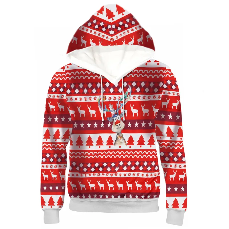 Christmas Hoodie Gr. S - rot/weiß