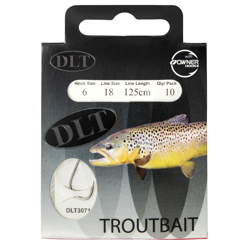 DLT Gebundene Owner Vorfachhaken Trout Gr. 6 - 0,18mm - 10Stück