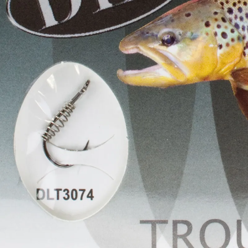 DLT Gebundene Owner Vorfachhaken Troutbait mit Spirale Gr. 2 Gr. 2 - 0,18mm - 10Stück
