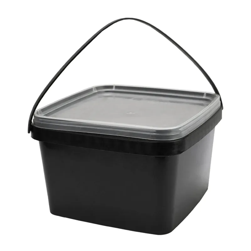 EuroCatch Eimer (wiederverschließbar) schwarz - transparenter Deckel - 2,5l