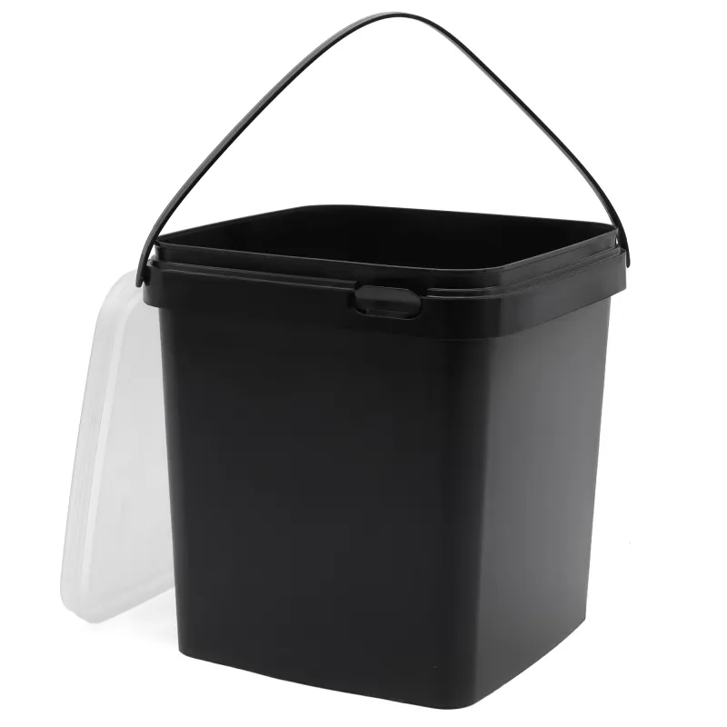 EuroCatch Eimer (wiederverschließbar) schwarz - transparenter Deckel - 5l
