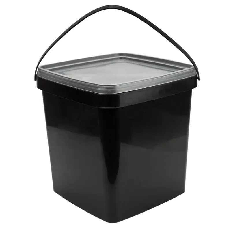 EuroCatch Eimer (wiederverschließbar) schwarz - transparenter Deckel - - 5l - 5 Stück