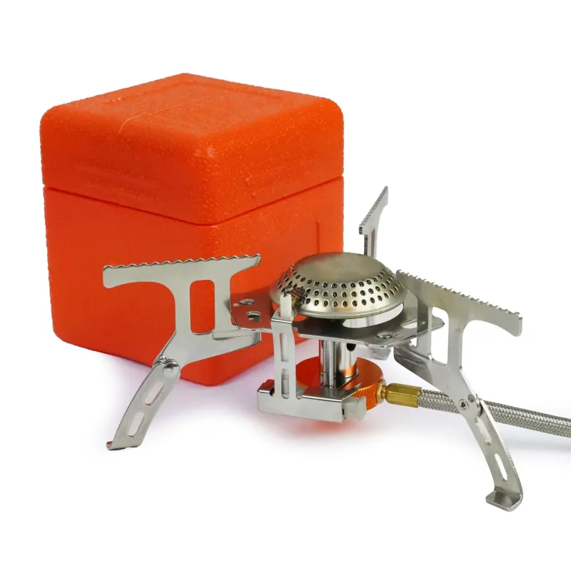 EuroCatch Faltbarer Gaskocher 2200W inkl. Adapter Camping Kocher mit Transportbox - Travel Version