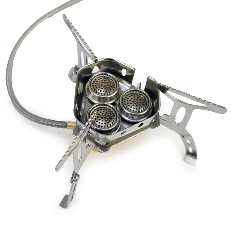 EuroCatch Klappbarer Gaskocher 6800W inkl. Adapter Turbo Version
