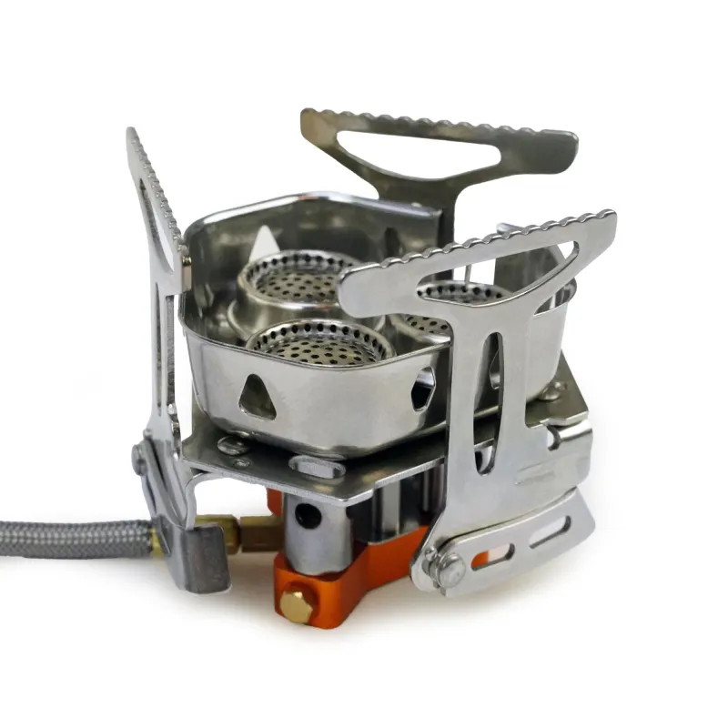 EuroCatch Klappbarer Gaskocher 6800W inkl. Adapter Turbo Version