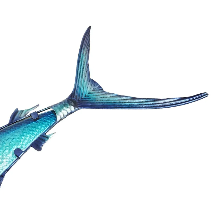 EuroCatch Wanddekoration, 3D-Kunst aus Metall und Glas Marlin - 95 cm