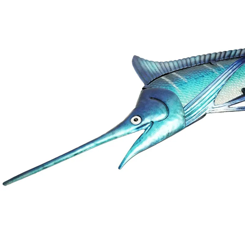 EuroCatch Wanddekoration, 3D-Kunst aus Metall und Glas Marlin - 95 cm