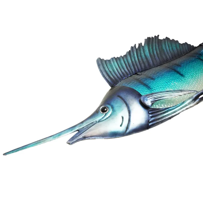 EuroCatch Wanddekoration, 3D-Kunst aus Metall und Glas Segelfisch - 110cm