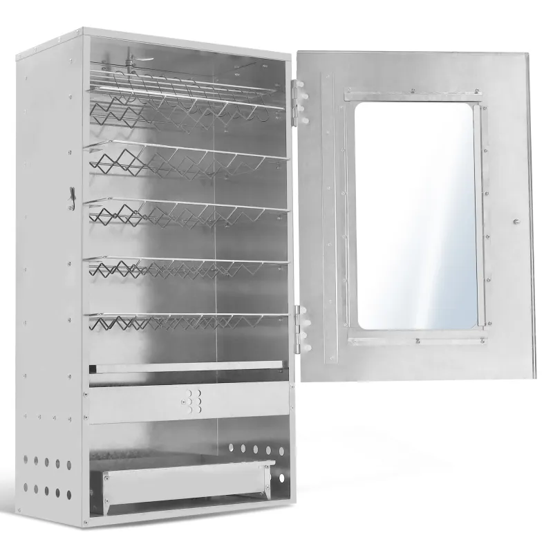 Eversmoke Edelstahl Räucherofen Magnum VA mit Scheibe - B-Ware 46x28x88cm inkl. Thermometer