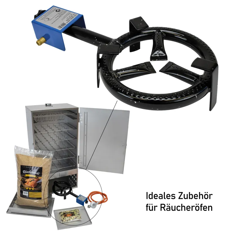 Eversmoke Gasbrenner Maxi 5000 Watt mit Druckminderer und Schlauch