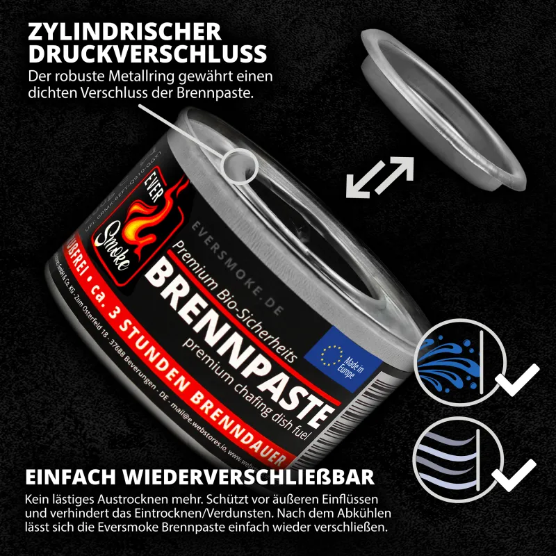 Eversmoke Premium Sicherheits Brennpaste / Brenngel 200g, 3 Stück