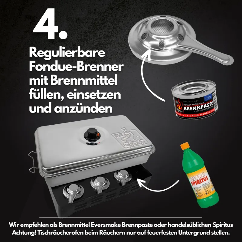 Eversmoke Tischräucherofen Edelstahl Deluxe 55x23x18cm