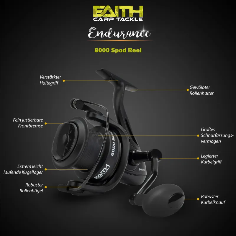 Faith Endurance 8000 Spod Reel 200m/0,25mm - 4,6:1 - 690g