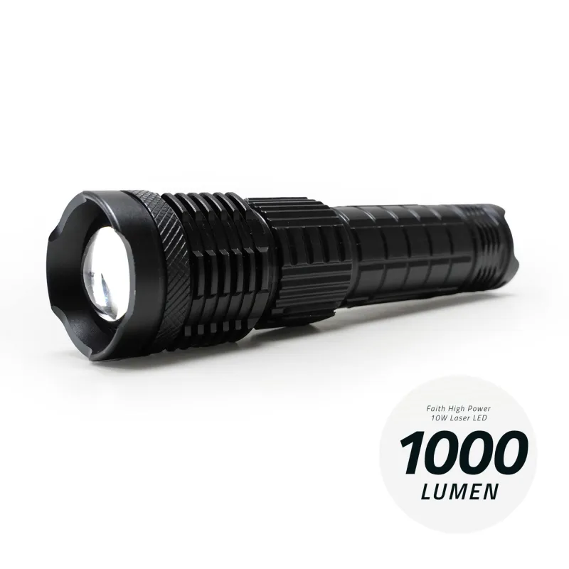 Faith High Power Laser LED - 10W - Flashlight - Rechargeable wiederaufladbar