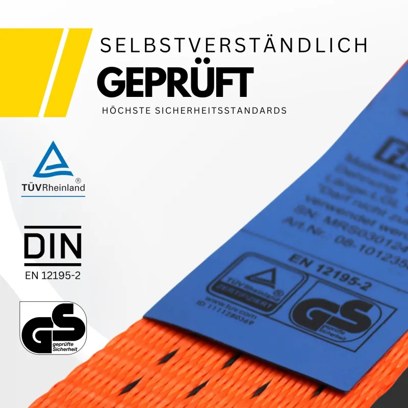 Fatbox Spanngurt mit Ratsche 25mm x 6m, 3er SET Mixed, Losende Länge: 5,5m, Festende Länge: 0,5m