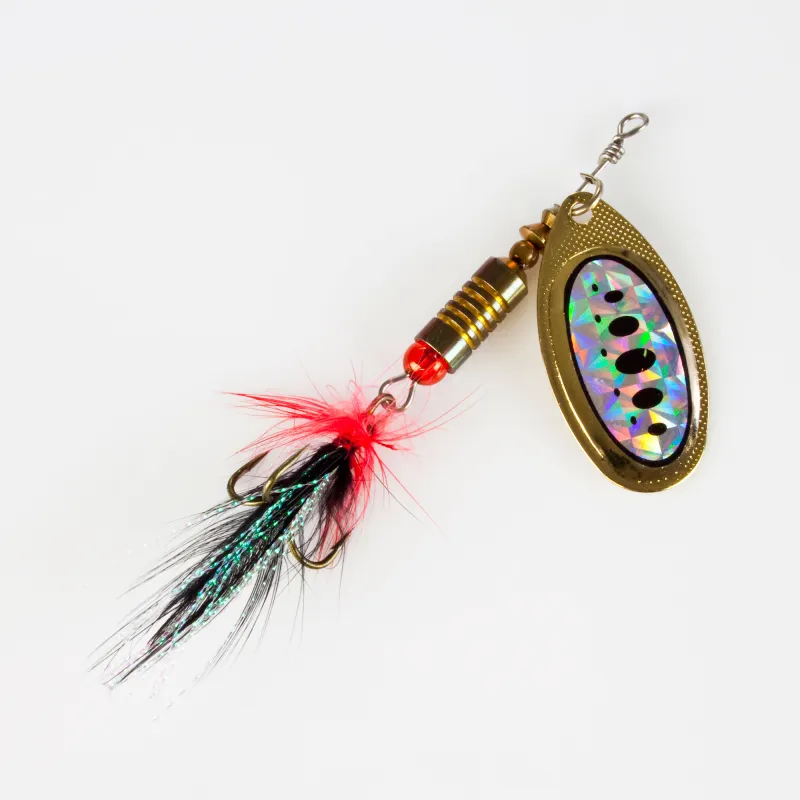 Fishdream Klassischer Spinner Heavy mit Feder 10cm - gold/silber - 9g - 1Stück