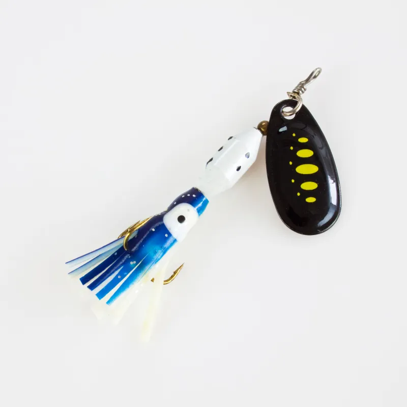 Fishdream Klassischer Spinner Heavy Octotail 7cm - black fury/blau - 8g - 1Stück