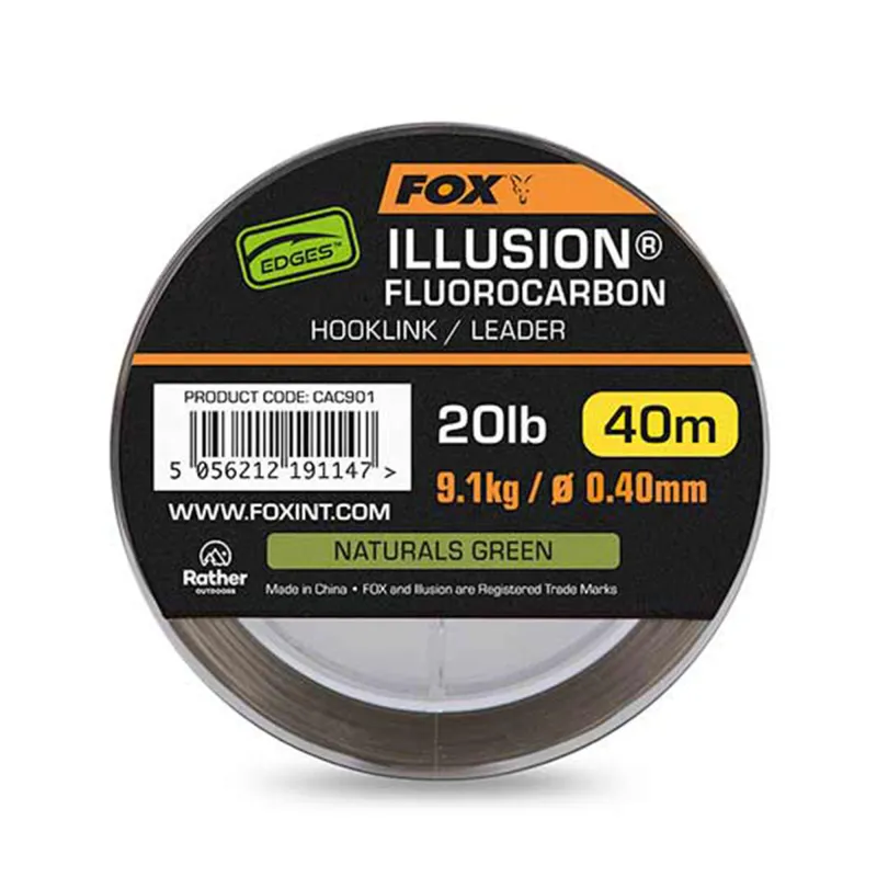 Fox Edges Illusion Fluorocarbon 0.40mm - 20lb - 40m - Naturals Green