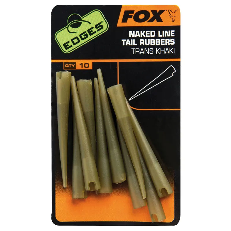 Fox Edges naked line tail rubbers x 10pcs 10Stück