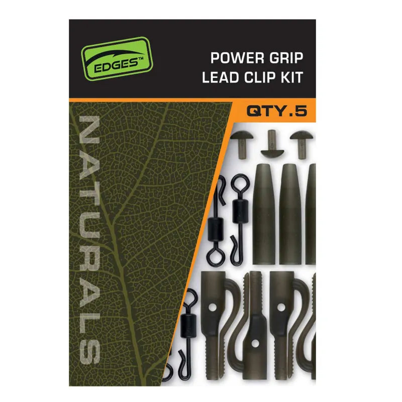 Fox Edges Naturals Power Grip Lead Clip Kit 5 Stück
