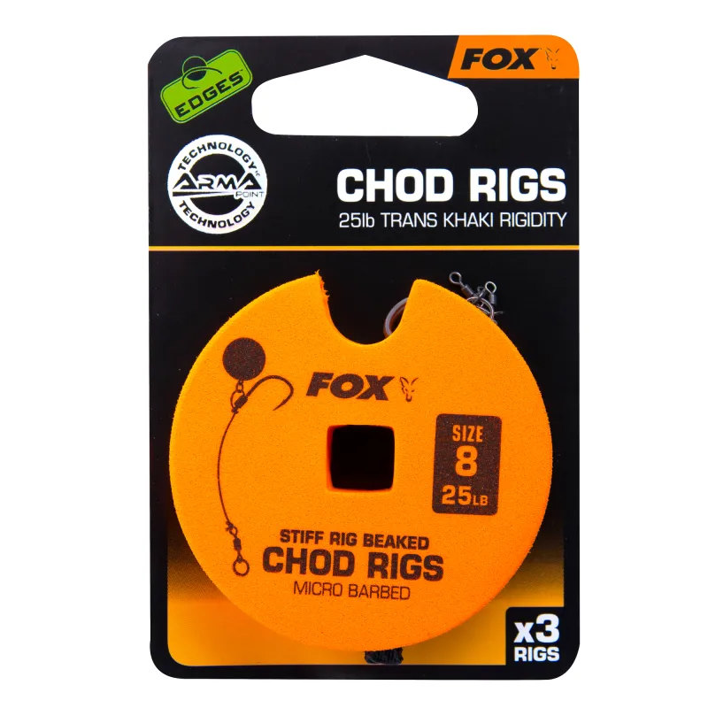 Fox Edges Stiff Chod Rig Standard - Gr.8 - TK25lbs - 3Stück