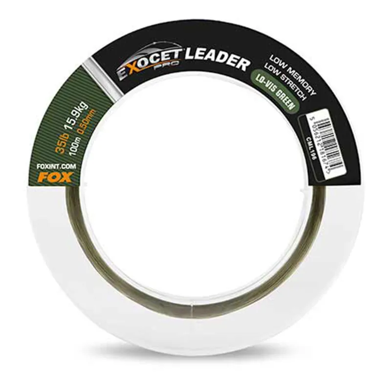 Fox Exocet Pro Leader Low Vis Green - 35lbs (15,9kg) - 0,50mm - 100m