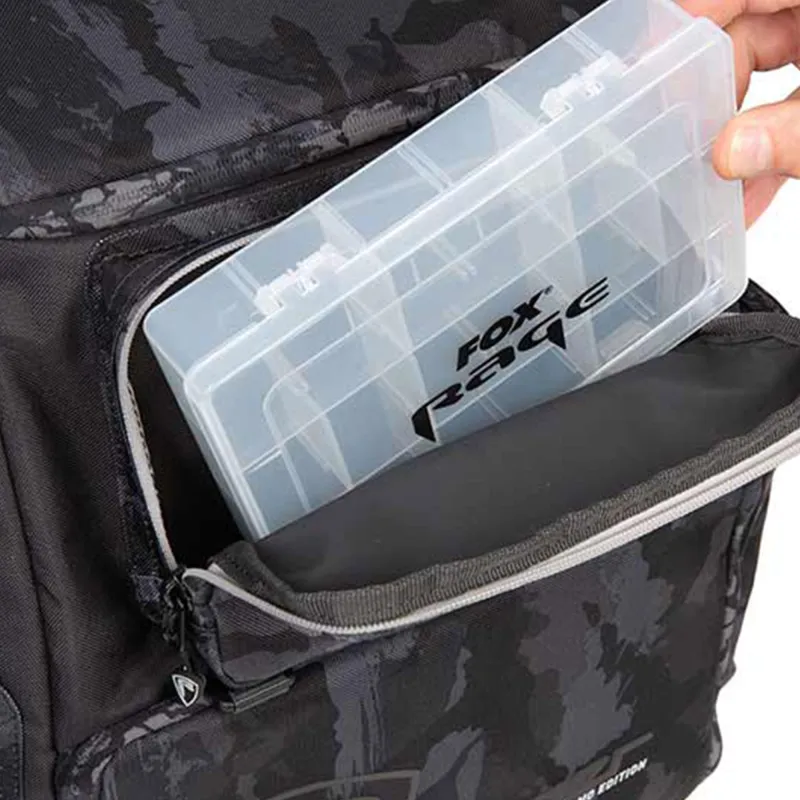 Fox Rage Camo Voyager Rucksack (incl. Tackle Boxen) 32x28x39cm - + 5 Boxes