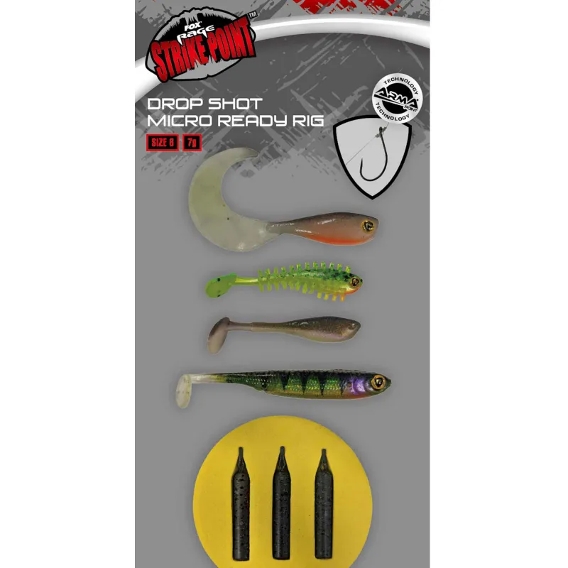 Fox Rage Drop Shot Ready Rigs Size 6 - Micro - 5 Stück