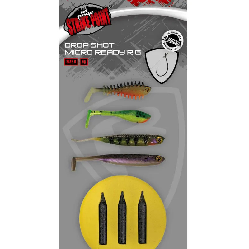 Fox Rage Drop Shot Ready Rigs Size 8 - Micro - 5 Stück