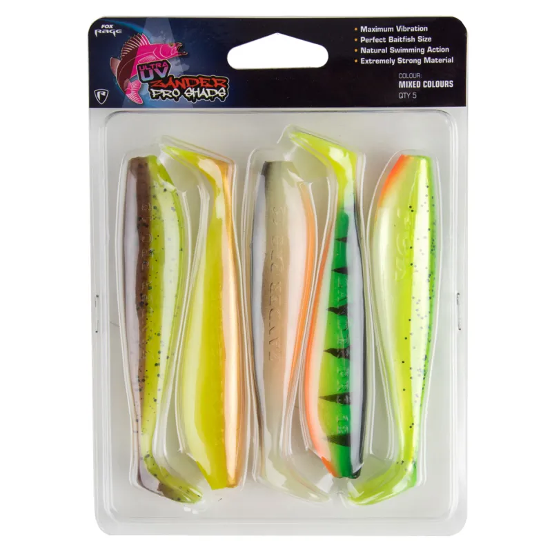Fox Rage Zander Pro Shad Mixed Ultra UV Colours 12,0cm - 5 Stück