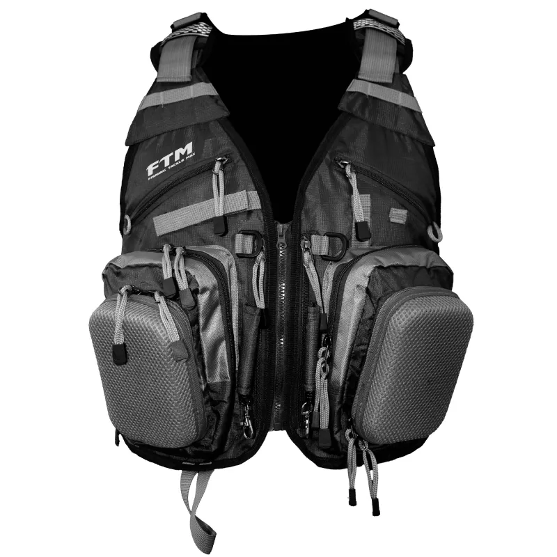 FTM Angelweste mit Rucksack Schwarz/Grau - universal