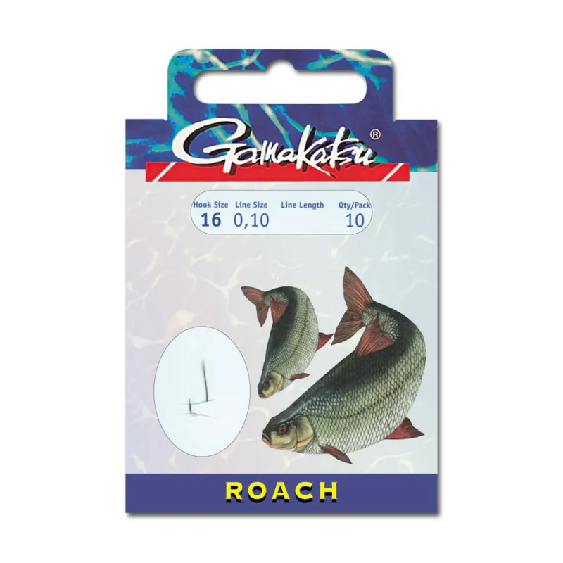 Gamakatsu Gebundene Haken BKD-1050N Rotaugen 20 70cm - Gr.20 - 0,1mm - 10Stück