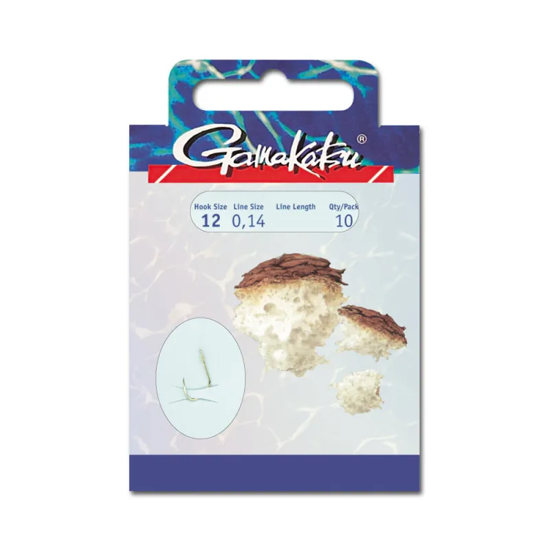 Gamakatsu Gebundene Haken BKD-2210G Brot 14 75cm - Gr.14 - 0,18mm - 10Stück