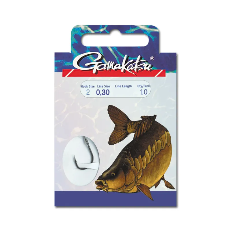 Gamakatsu Gebundene Haken BKD-3510F Karpfen 85cm - Gr.6 - 0,26mm - 10Stück